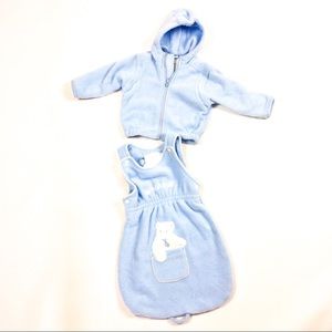 Weather Tamer Hooded Jacket Romper Fleece 2PC Set